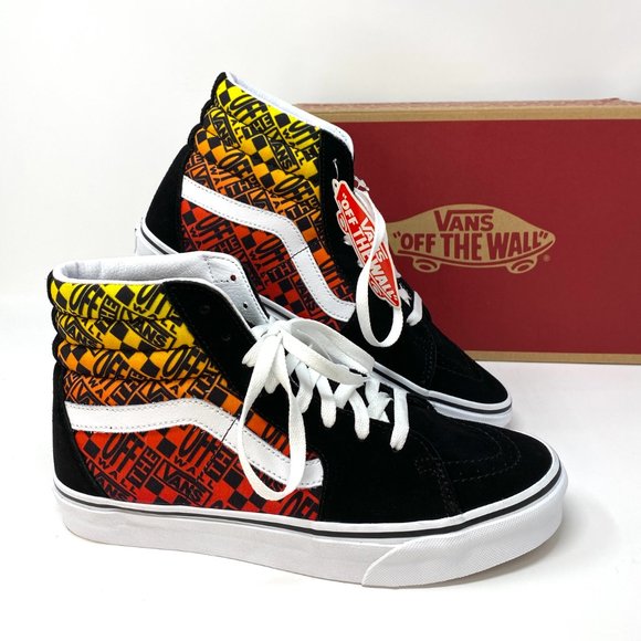 VANS Sk8-HI Logo Flame Suede Canvas Black Skate Shoes Women's Size VN0A4U3C2N5 - Picture 7 of 9